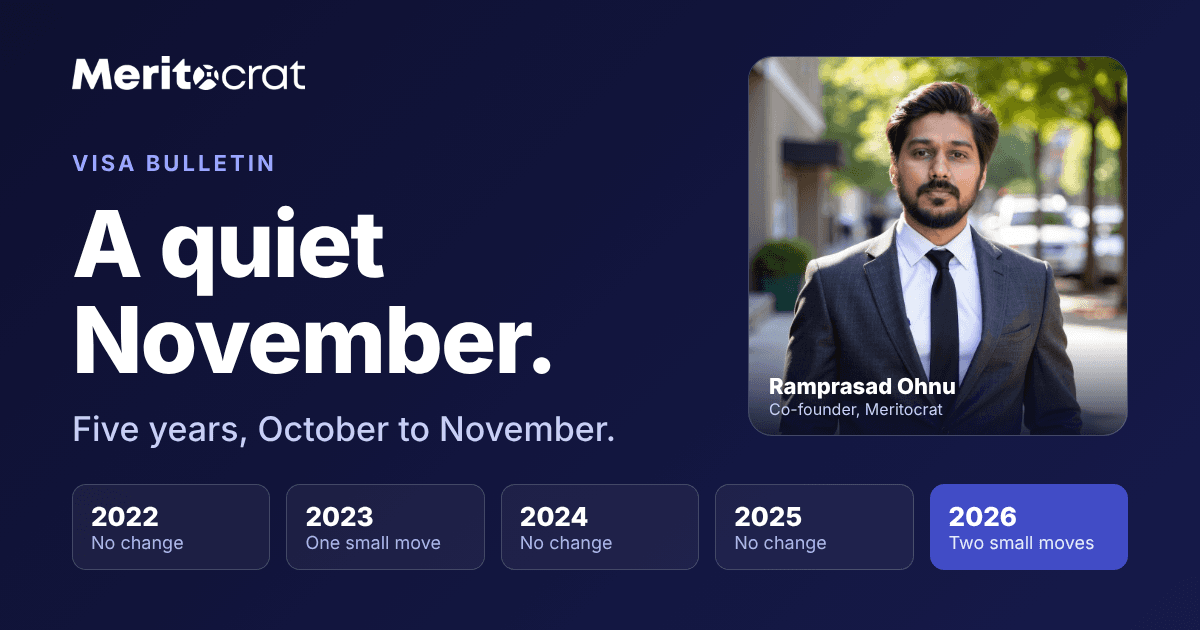 A quiet November: five years of October to November visa bulletin movement